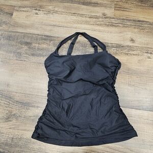 Athleta Tankini Top | Square Neck | Size 34 B/C | Black